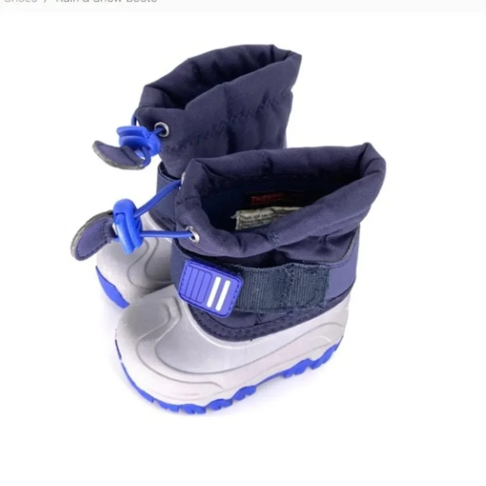 Cat and Jack Boys' Barrett Winter Boots Navy/Gray - 4
